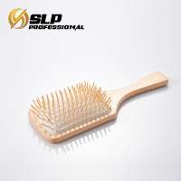 Good quality custom cushion big square paddle wooden hair brush