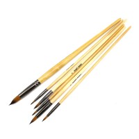 6Pcs/Set Watercolor Paint Brushes Pointed Tip Acrylic Brush Nylon Hair Gouache Painting Brush Set