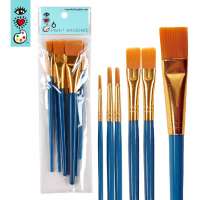 Flat Pointed Tip Premium Nylon Hair Acrylic Watercolor Brush Set